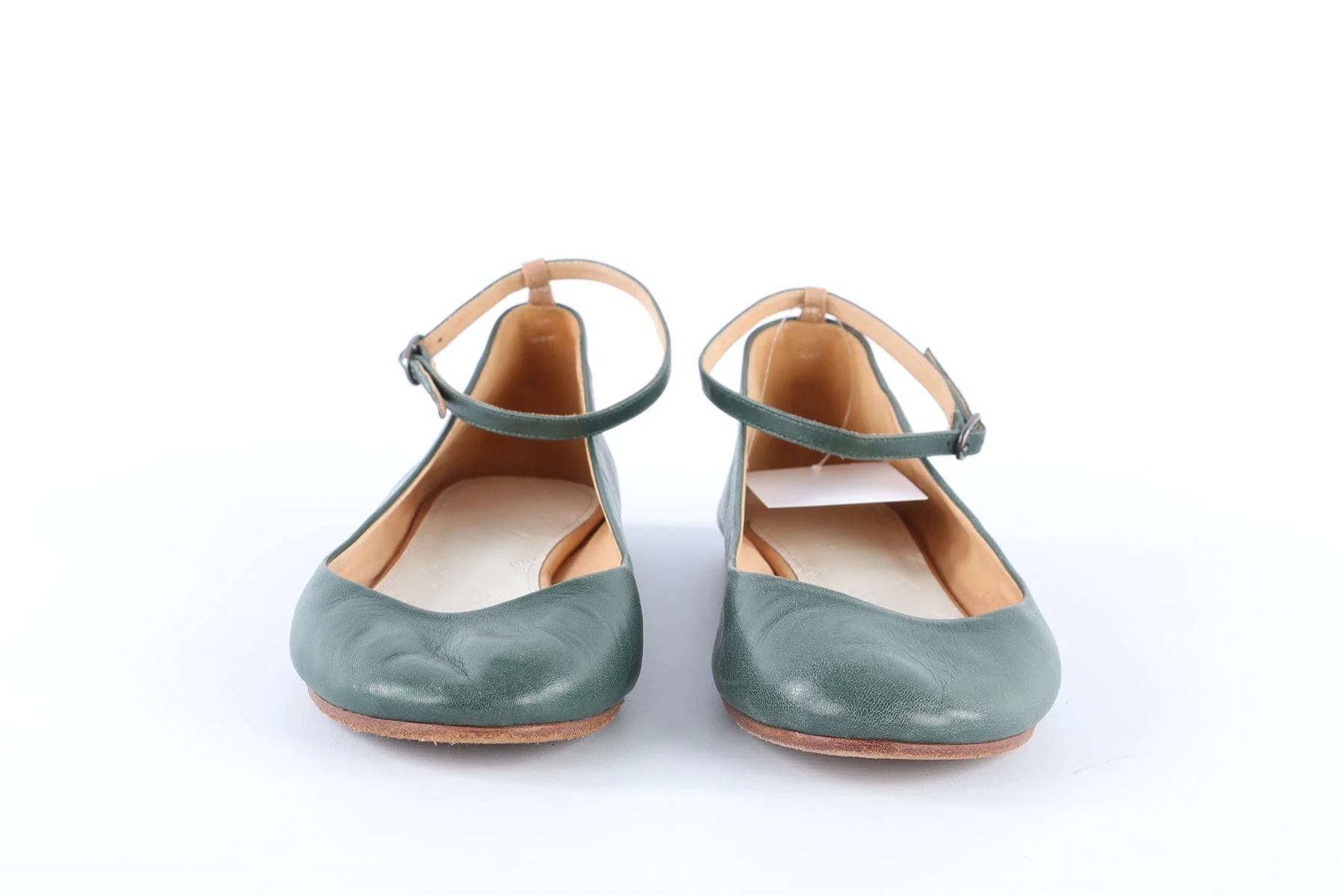 MAISON MARGIELA GREEN LEATHER BALLET FLATS EU 39 UK 6 US 9 - Image 3