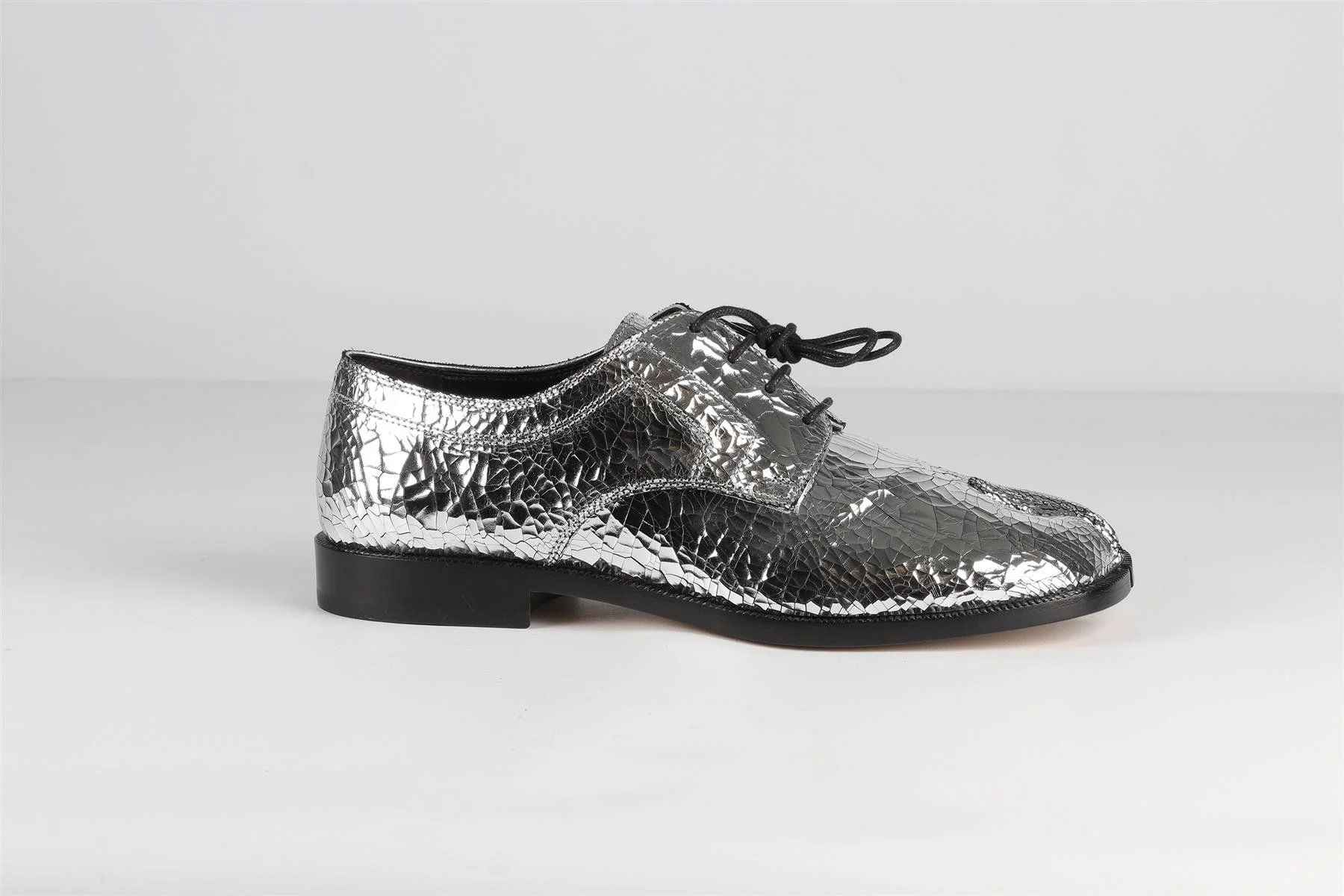 MAISON MARGIELA SILVER TABI LEATHER LOAFERS EU 39.5 UK 6.5 US 9.5 - Image 2