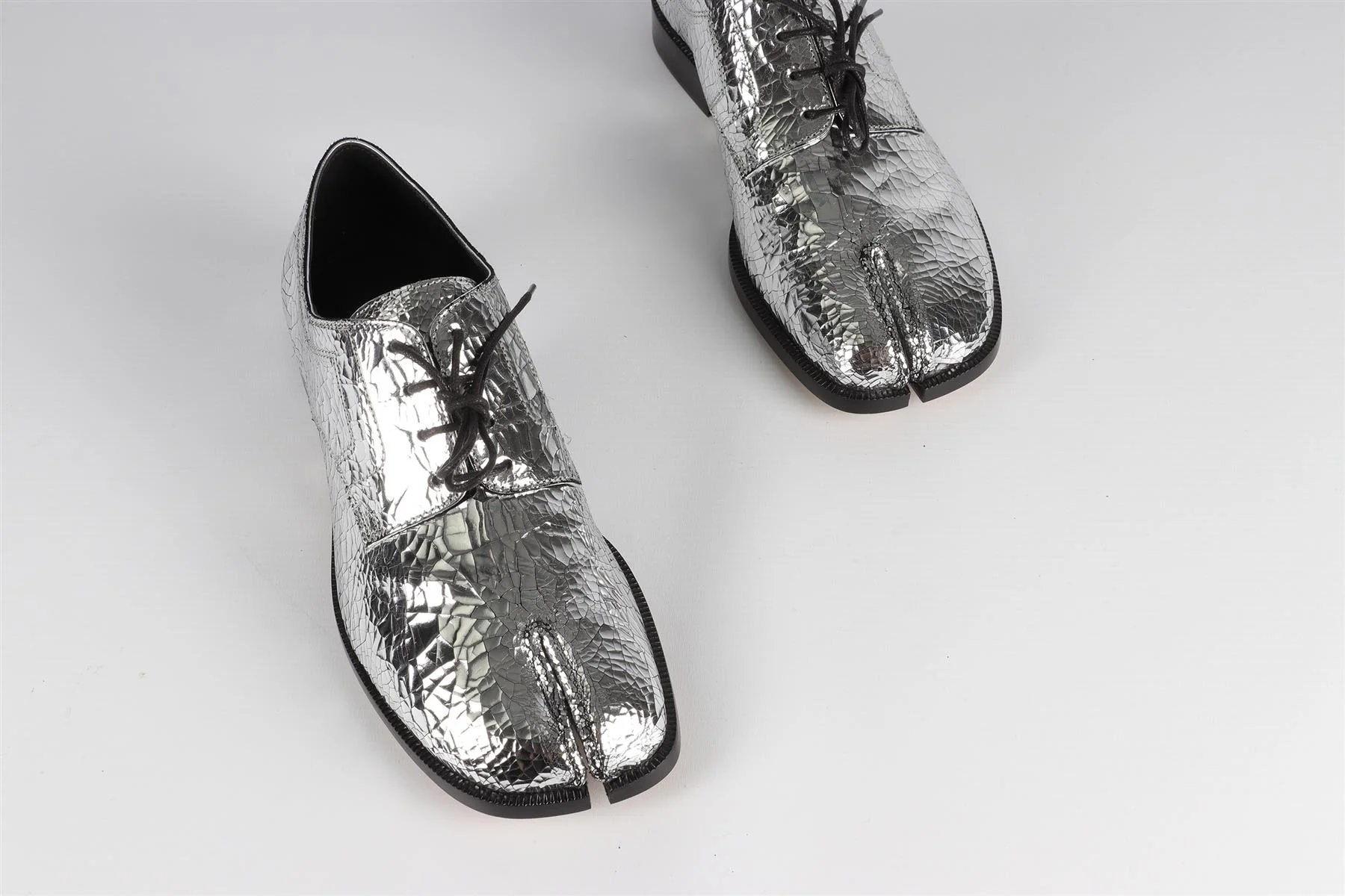MAISON MARGIELA SILVER TABI LEATHER LOAFERS EU 39.5 UK 6.5 US 9.5 - Image 4
