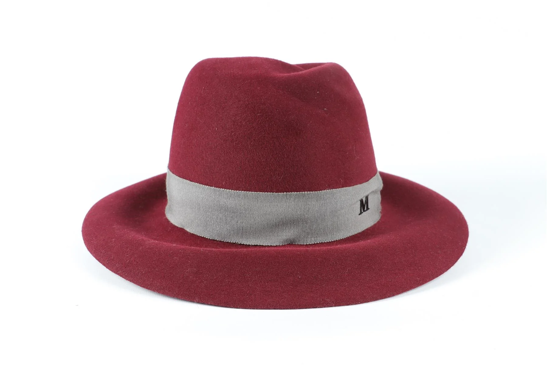MAISON MICHEL BURGUNDY WOOL HAT MEDIUM - Image 3