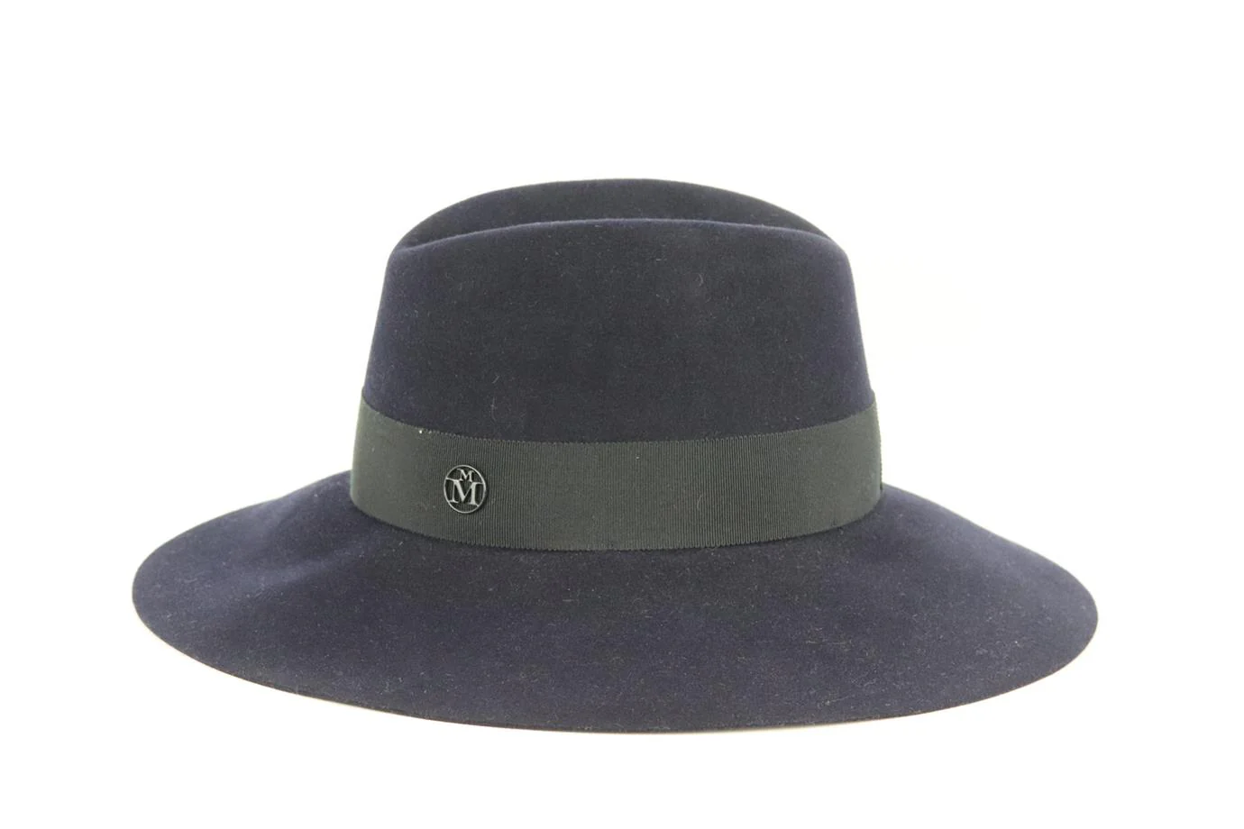 MAISON MICHEL GROSGRAIN TRIMMED WOOL FELT FEDORA MEDIUM - Image 3