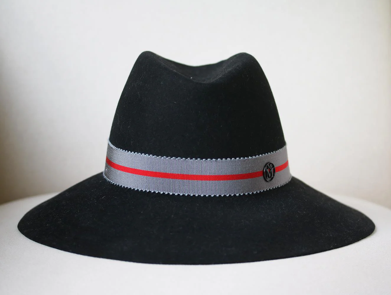 MAISON MICHEL KATE GROSGRAIN TRIMMED RABBIT FELT FEDORA MEDIUM - Image 3