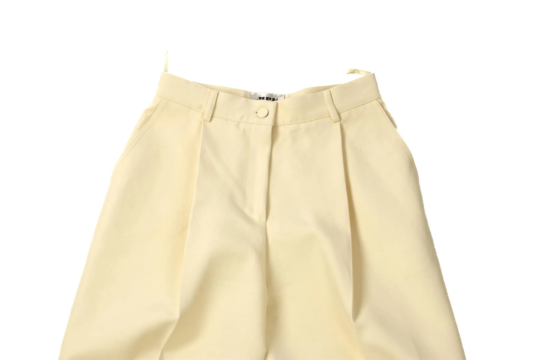 MAISON RABIH KAYROUZ CREAM COTTON STRAIGHT LEG PANTS IT 36 UK 4 - Image 3