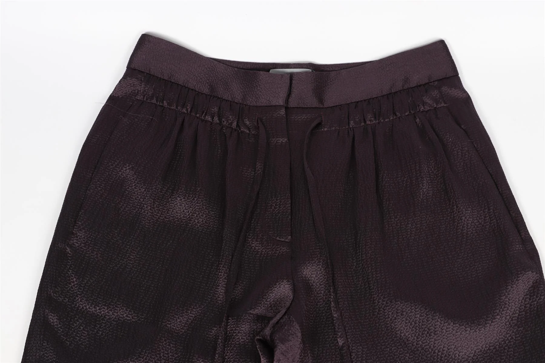 MAIYET NAVY SILK STRAIGHT LEG PANTS US 0 UK 4 - Image 3