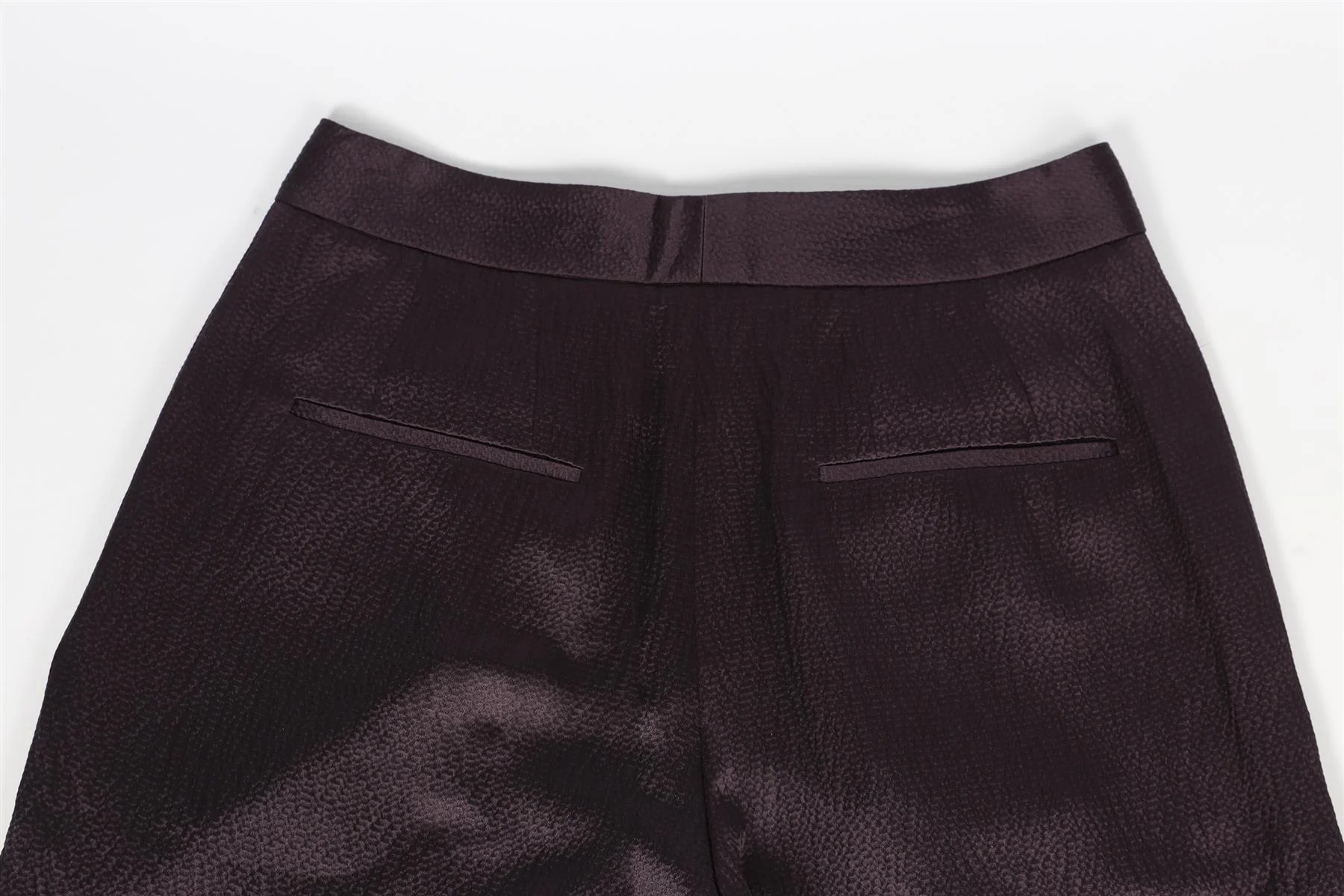 MAIYET NAVY SILK STRAIGHT LEG PANTS US 0 UK 4 - Image 5