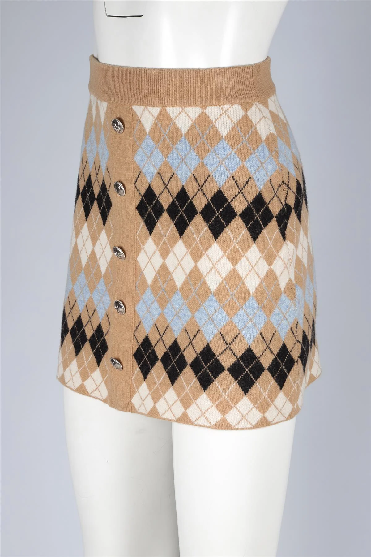 MAJE BIEGE WOOL MINI SKIRT FR 34 UK 6 - Image 3