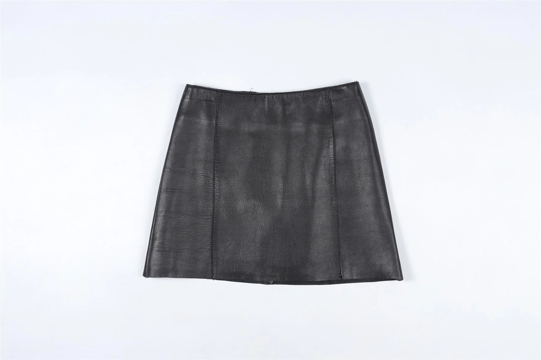 MAJE BLACK LEATHER MINI SKIRT FR 36 UK 8 - Image 2