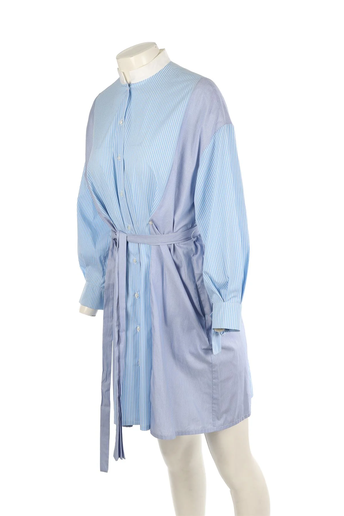 MAJE BLUE COTTON MINI DRESS 1 UK 8 - Image 3