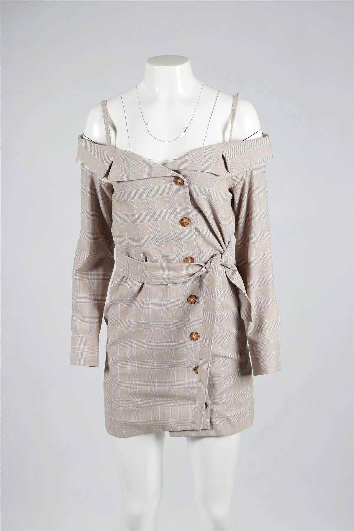 MAJE BROWN WOVEN MINI DRESS UK 8 - Image 2