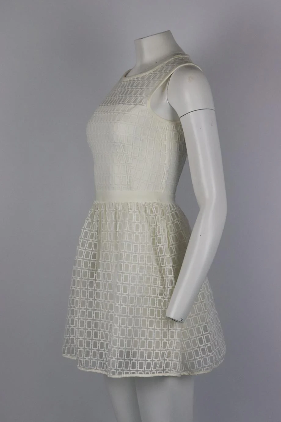 MAJE EMBROIDERED ORGANZA AND JERSEY MINI DRESS UK 8 - Image 3