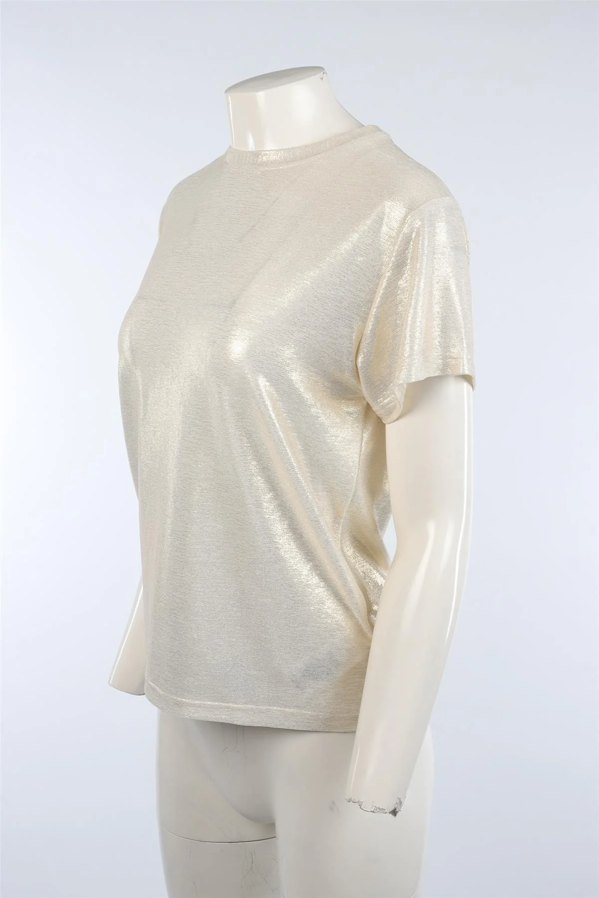 MAJE GOLD JERSEY T-SHIRT 0 UK 6 US 2 - Image 3