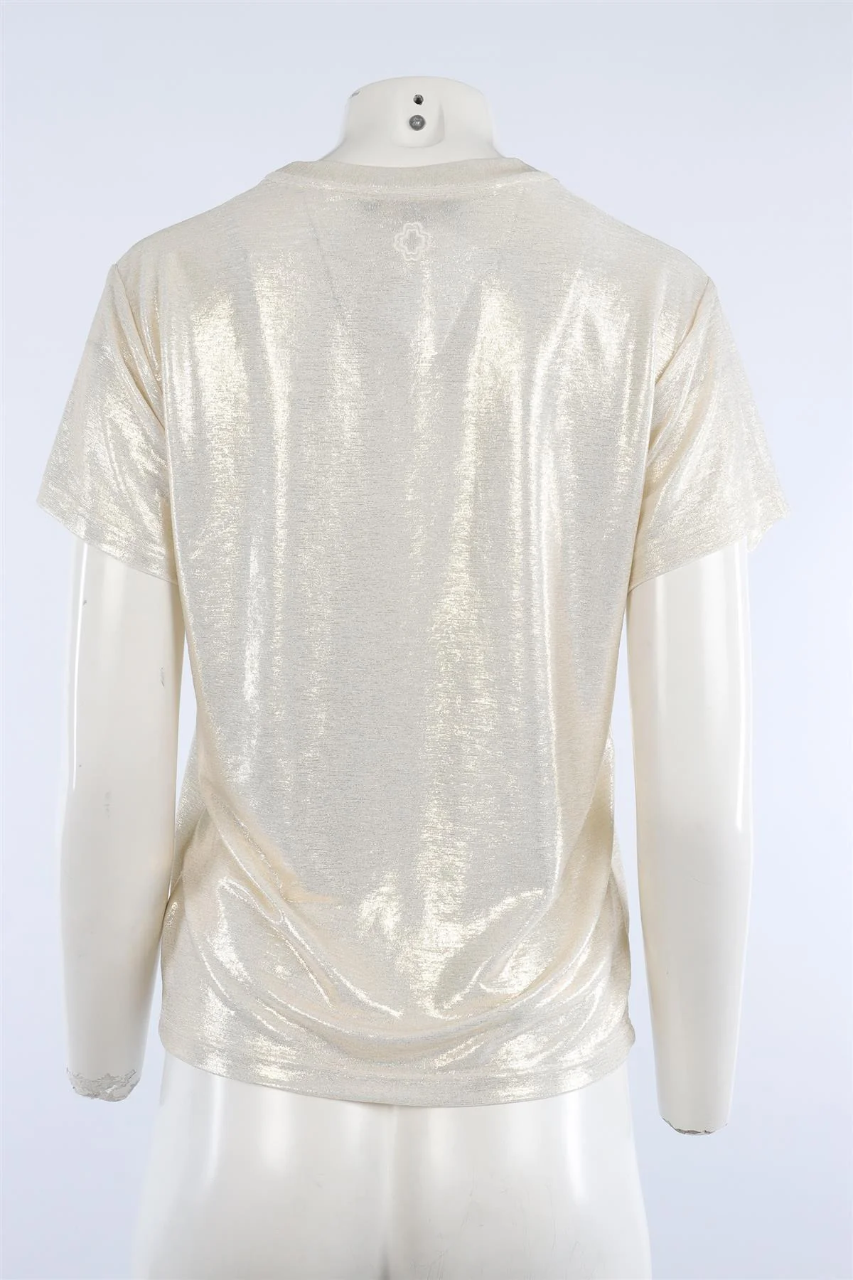 MAJE GOLD JERSEY T-SHIRT 0 UK 6 US 2 - Image 4