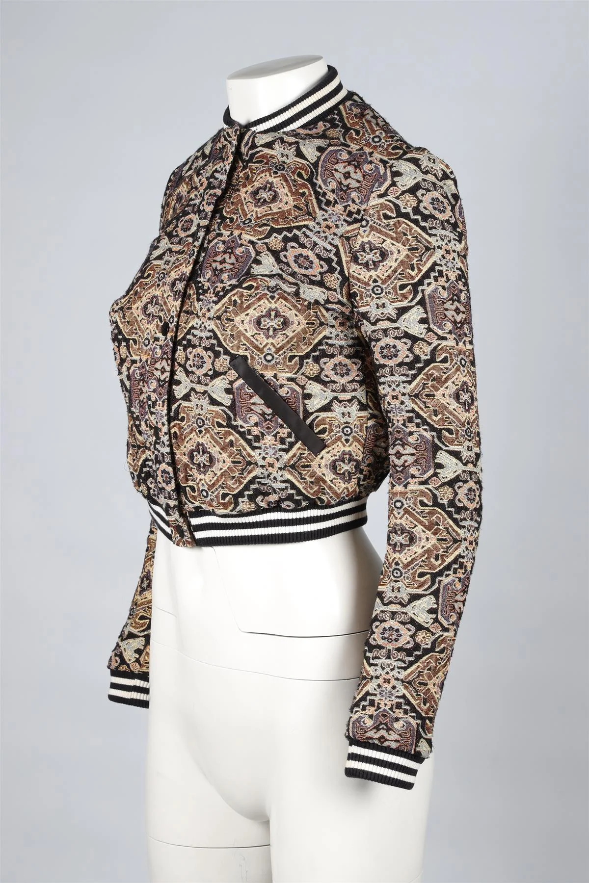 MAJE MULTICOLOURED CROPPED JACKET FR 38 UK 10 - Image 3
