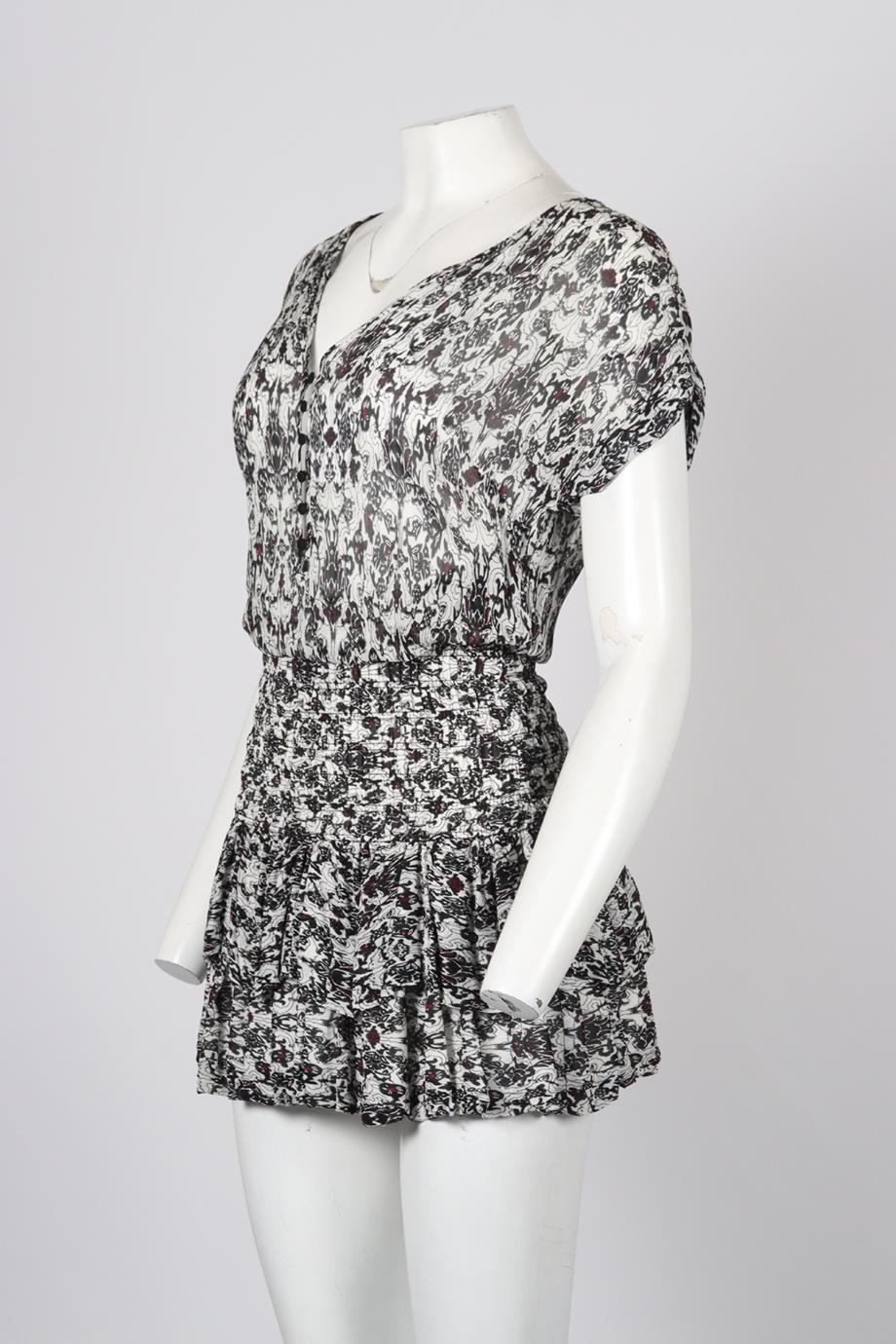 MAJE PRINTED CREPE MINI DRESS UK 8 - Image 3