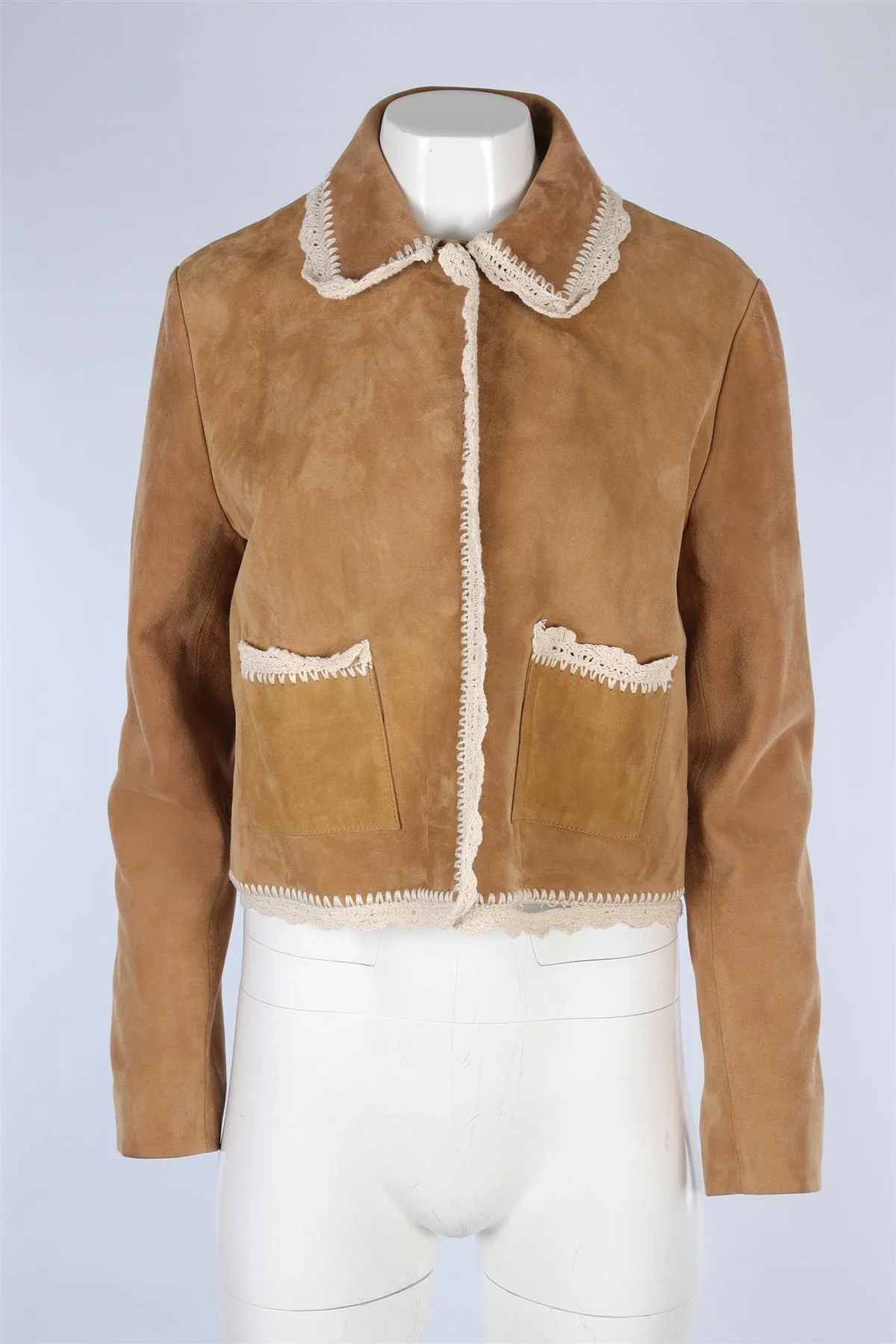 MAJE TAN SUEDE JACKET FR 40 UK 12 - Image 2