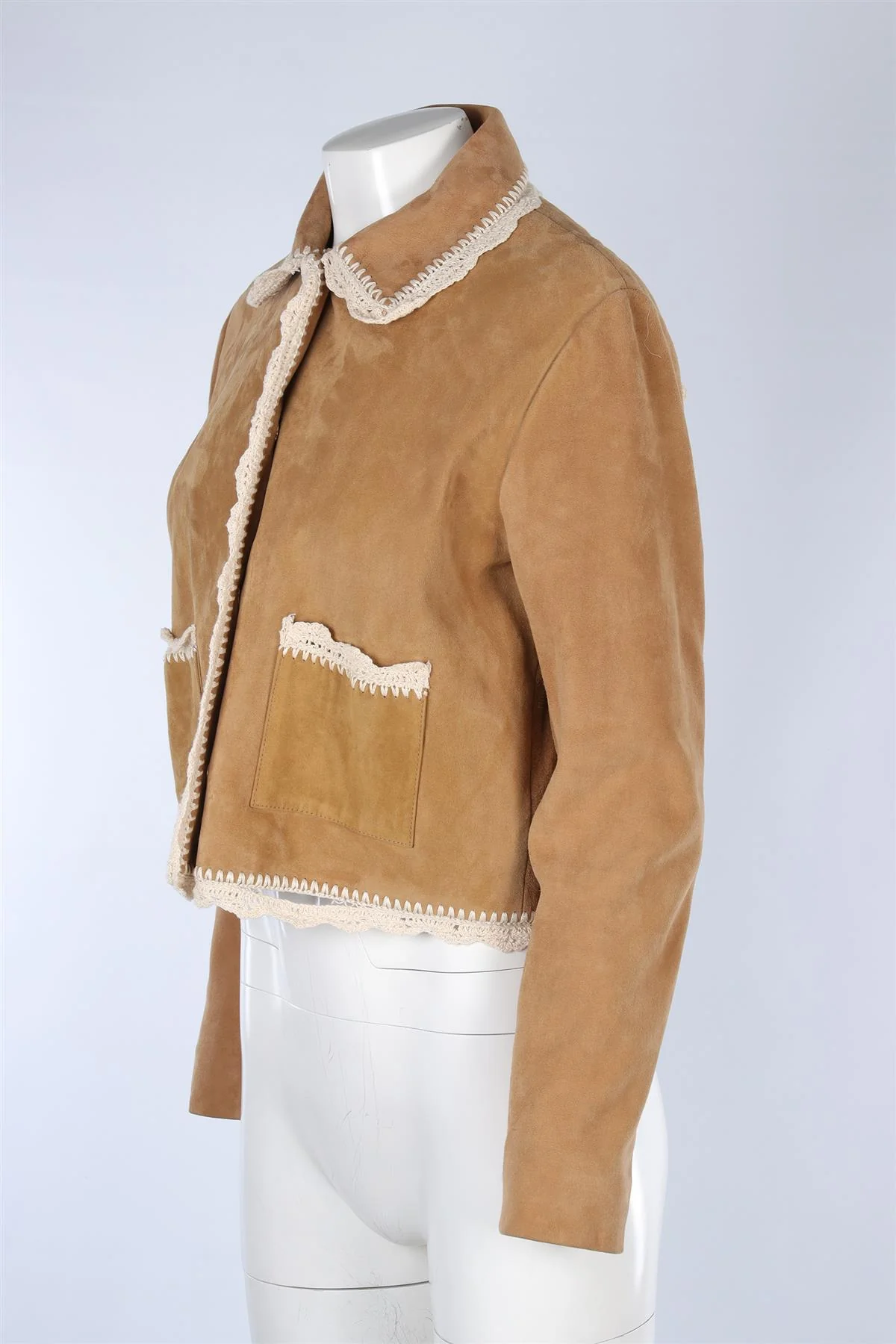 MAJE TAN SUEDE JACKET FR 40 UK 12 - Image 3