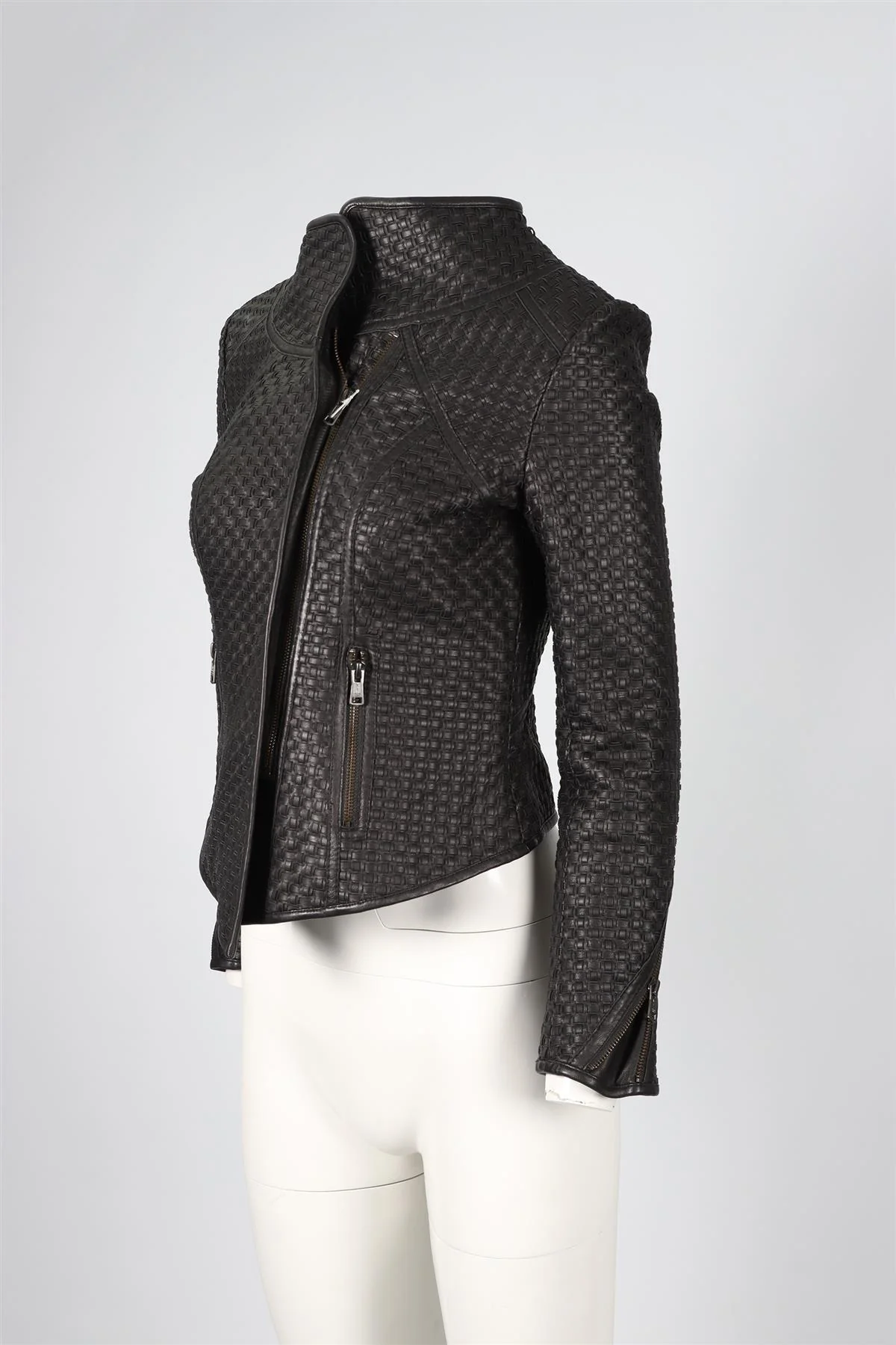 MALIKA RAJANI BLACK LEATHER JACKET SMALL - Image 3