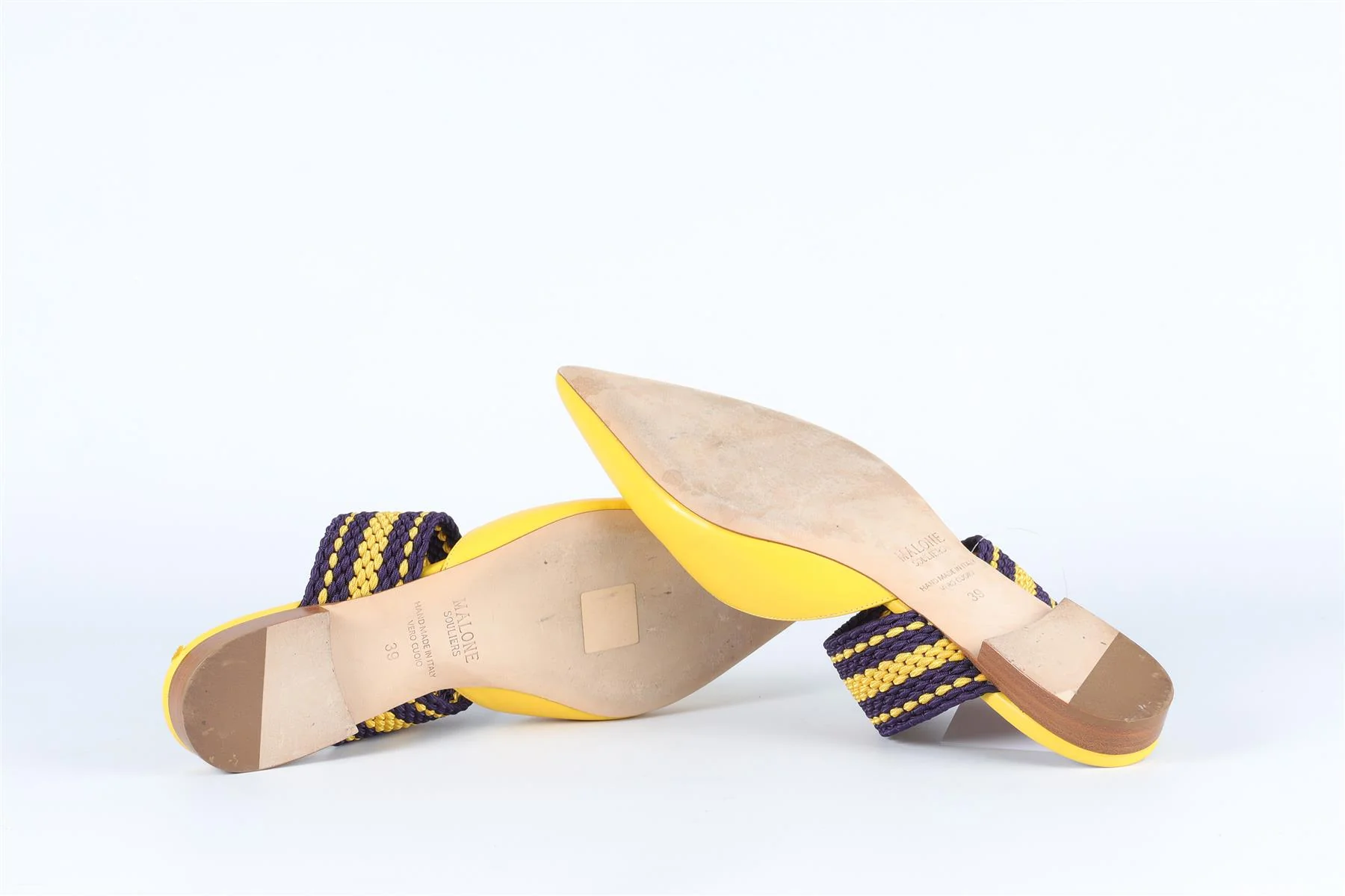 MALONE SOULIERS + ROKSANDA YELLOW LEATHER MULES EU 39 UK 6 US 9 - Image 6