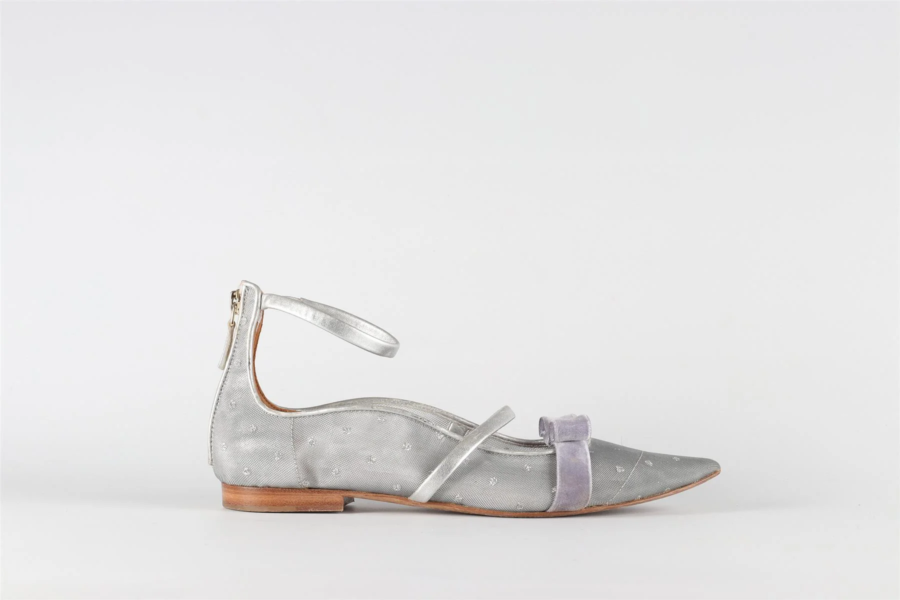 MALONE SOULIERS + ROY LUWOLT SILVER MESH BALLET FLATS EU 38 UK5 US 8 - Image 2