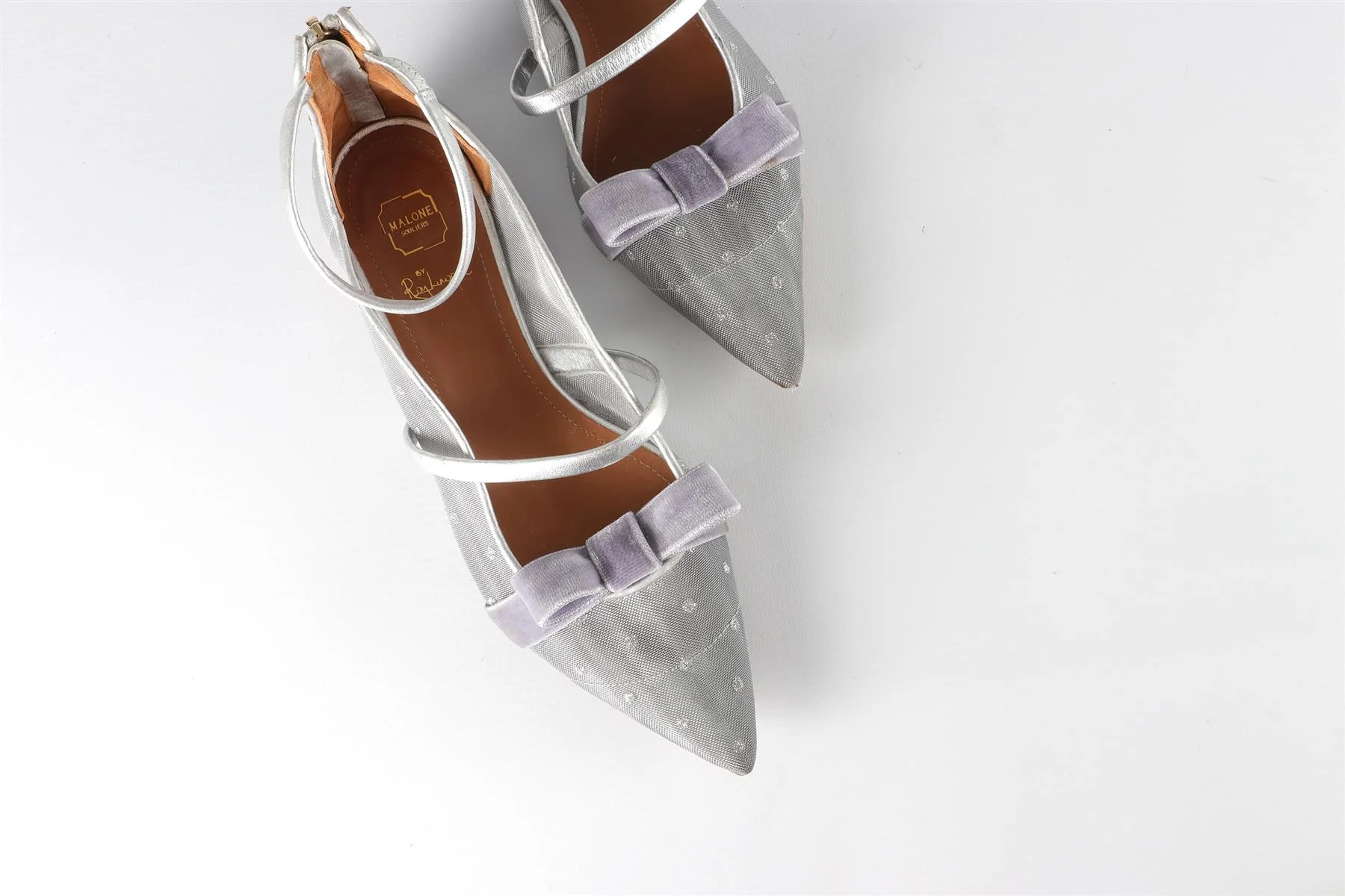 MALONE SOULIERS + ROY LUWOLT SILVER MESH BALLET FLATS EU 38 UK5 US 8 - Image 4