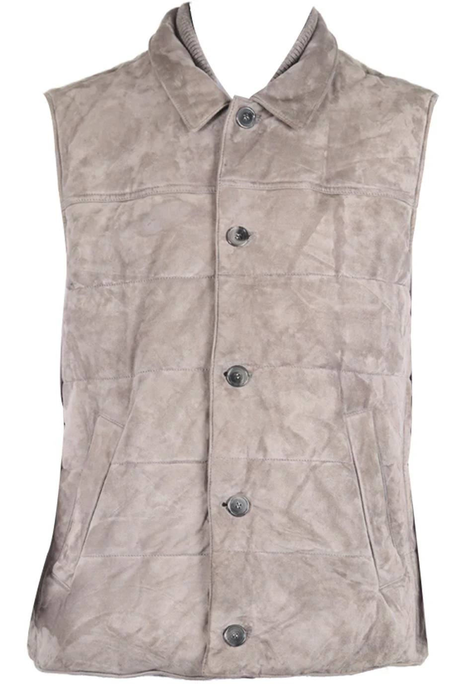 MANDELLI MEN'S QUILTED PADDED SUEDE VEST XLARGE