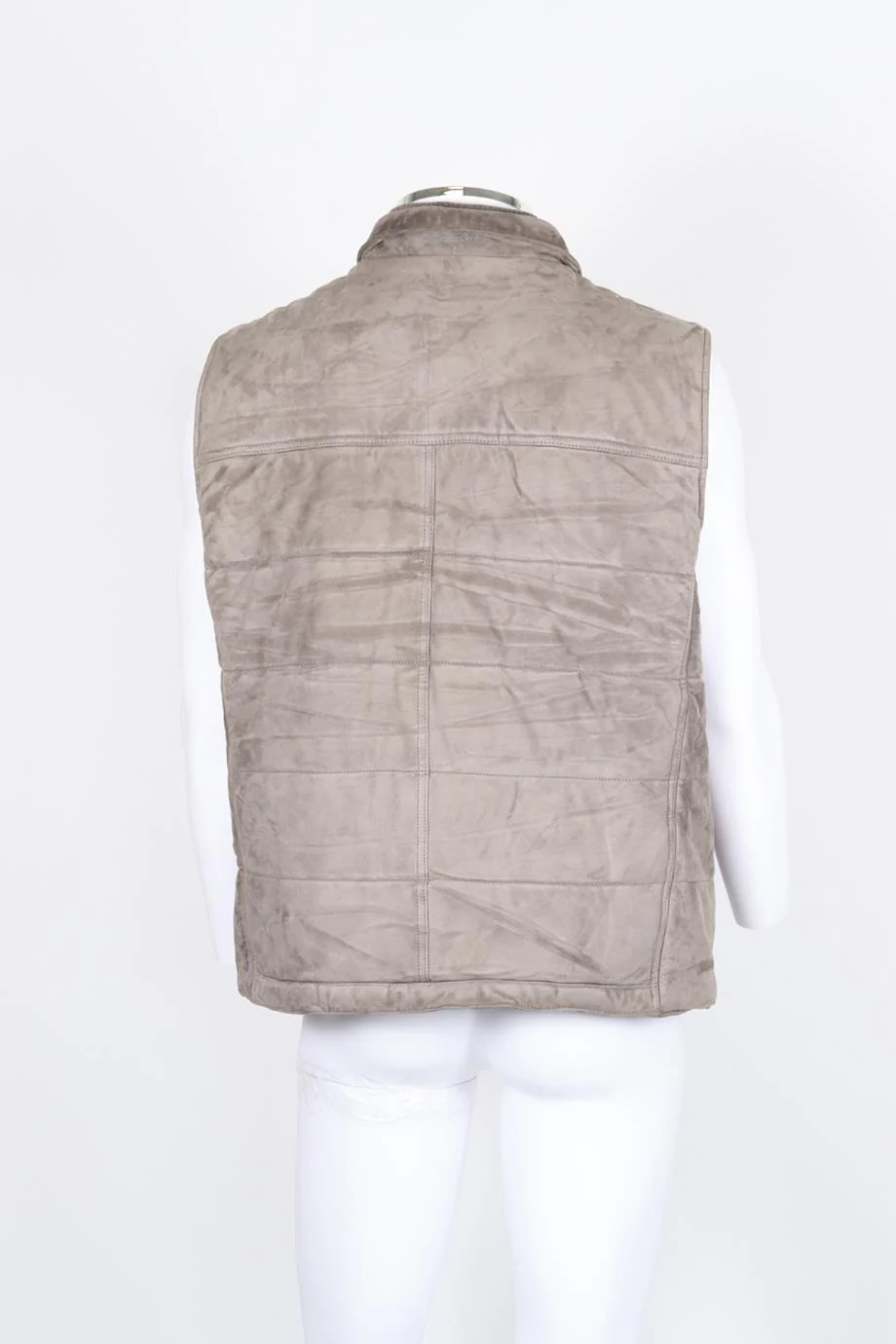 MANDELLI MEN'S QUILTED PADDED SUEDE VEST XLARGE - Image 4