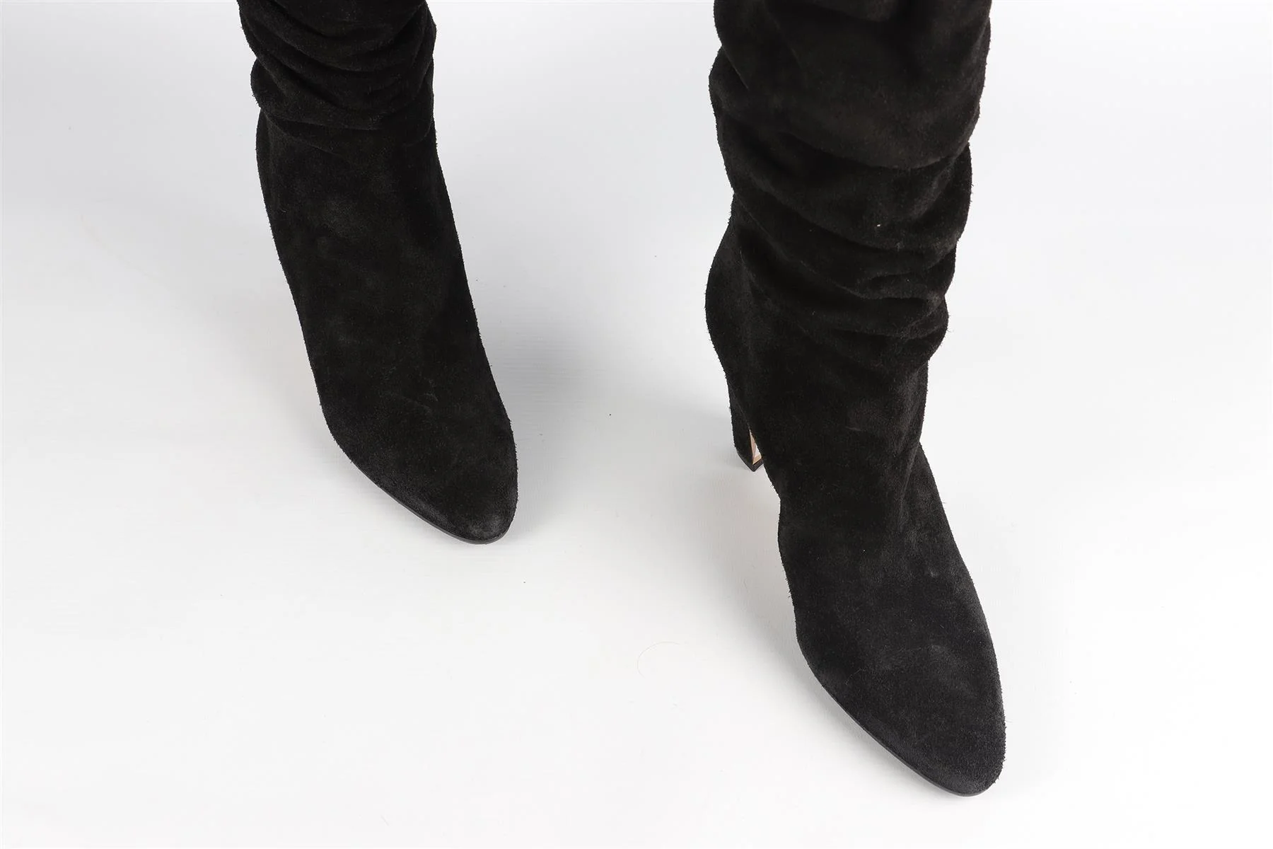 MANOLO BLAHNIK BLACK SUEDE KNEE HIGH BOOTS EU 38.5 UK 5.5 US 8.5 - Image 4