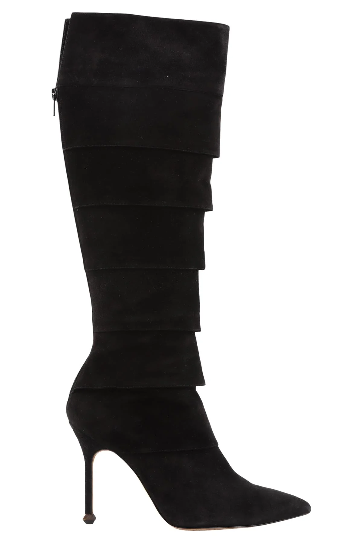 MANOLO BLAHNIK BLACK SUEDE KNEE HIGH BOOTS EU 38 UK 5 US 8