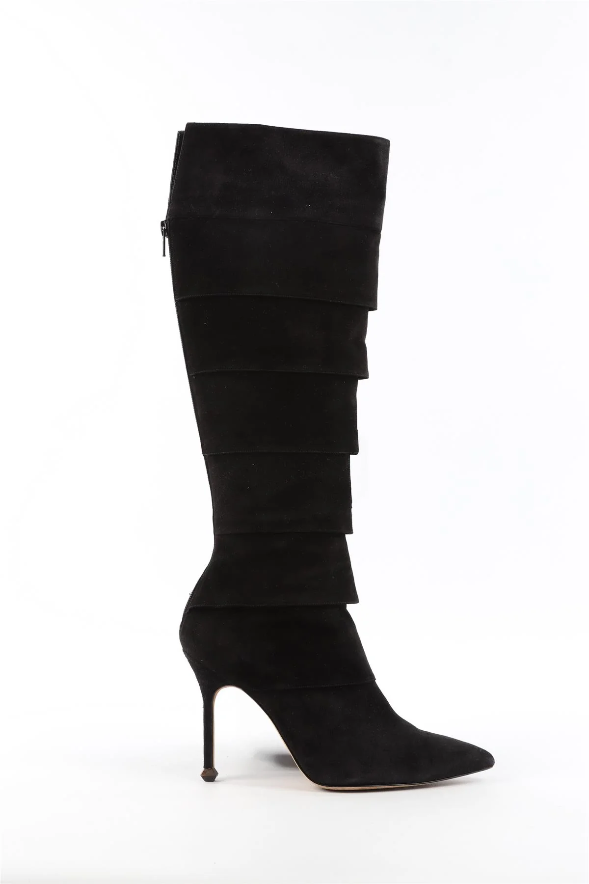 MANOLO BLAHNIK BLACK SUEDE KNEE HIGH BOOTS EU 38 UK 5 US 8 - Image 2
