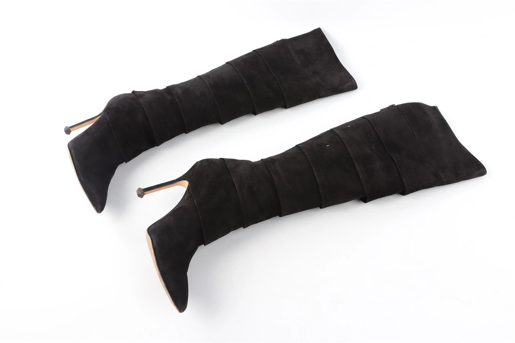 MANOLO BLAHNIK BLACK SUEDE KNEE HIGH BOOTS EU 38 UK 5 US 8 - Image 4