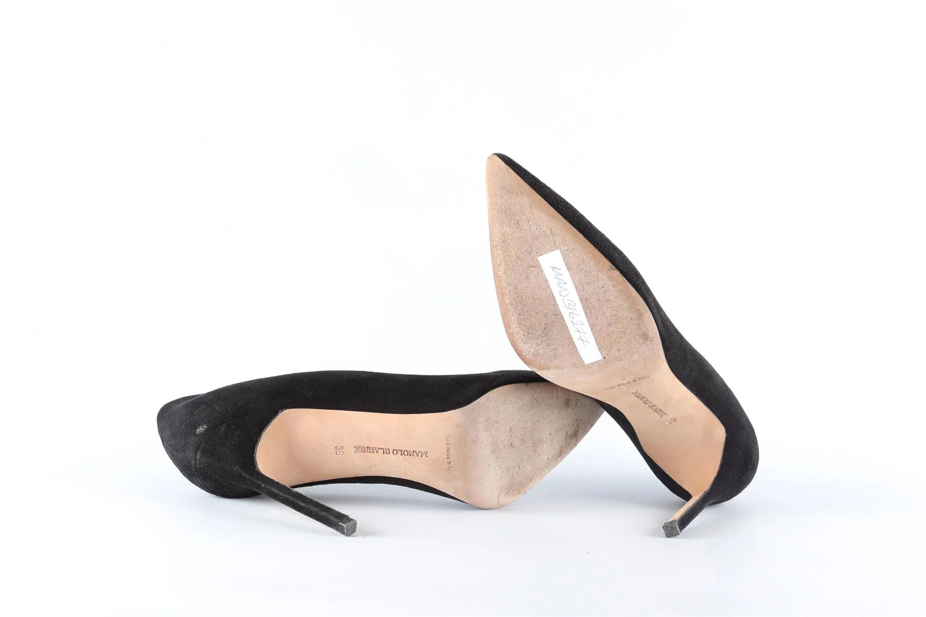 MANOLO BLAHNIK BLACK SUEDE PUMPS EU 39 UK 6 US 9 - Image 6
