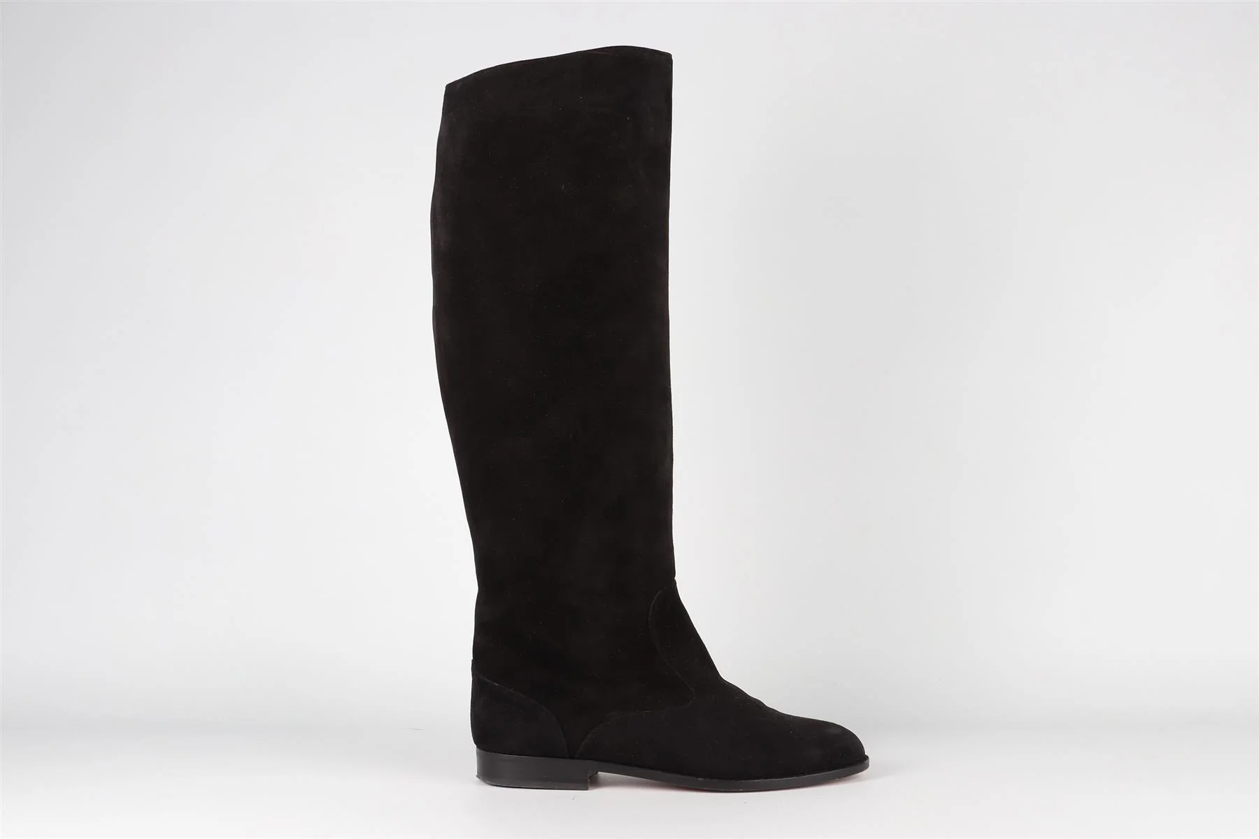MANOLO BLAHNIK BLACK VINTAGE SUEDE KNEE HIGH BOOTS EU 38 UK 5 US 8 - Image 2