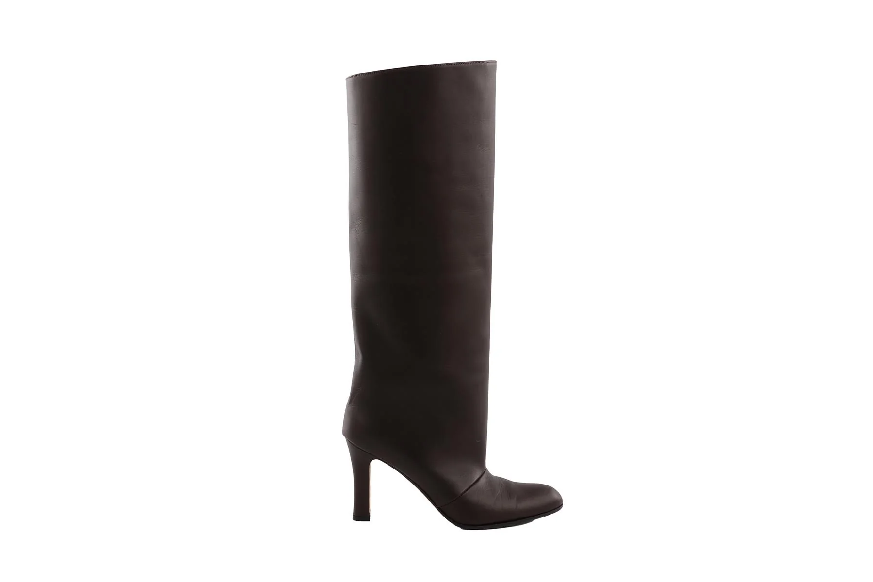 MANOLO BLAHNIK BROWN LEATHER KNEE HIGH BOOTS  EU 38.5 UK 5.5 US 8.5 - Image 2