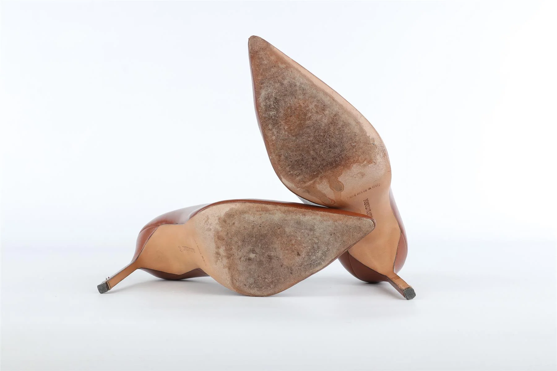 MANOLO BLAHNIK BROWN LEATHER PUMPS EU 38 UK 5 US 8 - Image 6