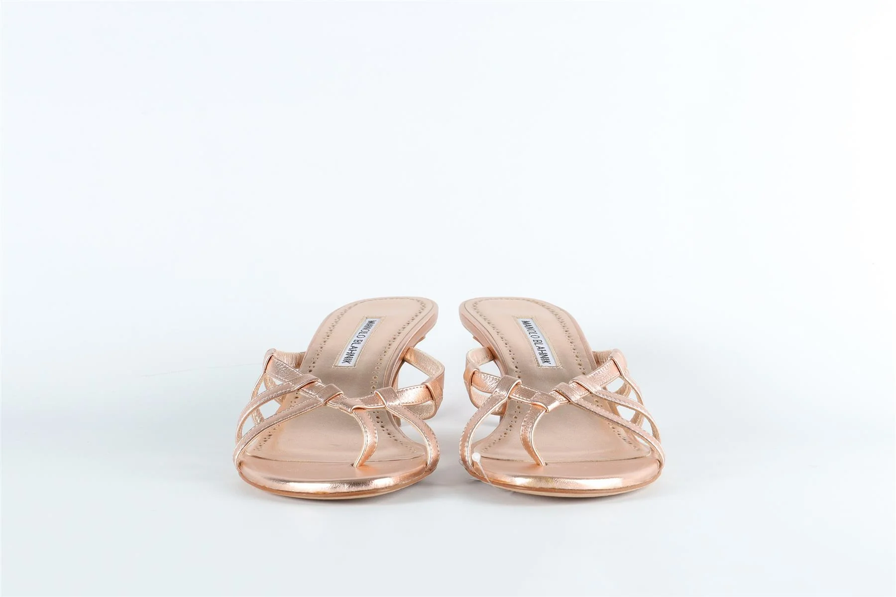 MANOLO BLAHNIK GOLD LEATHER SANDALS EU 40 UK 7 US 10 - Image 3