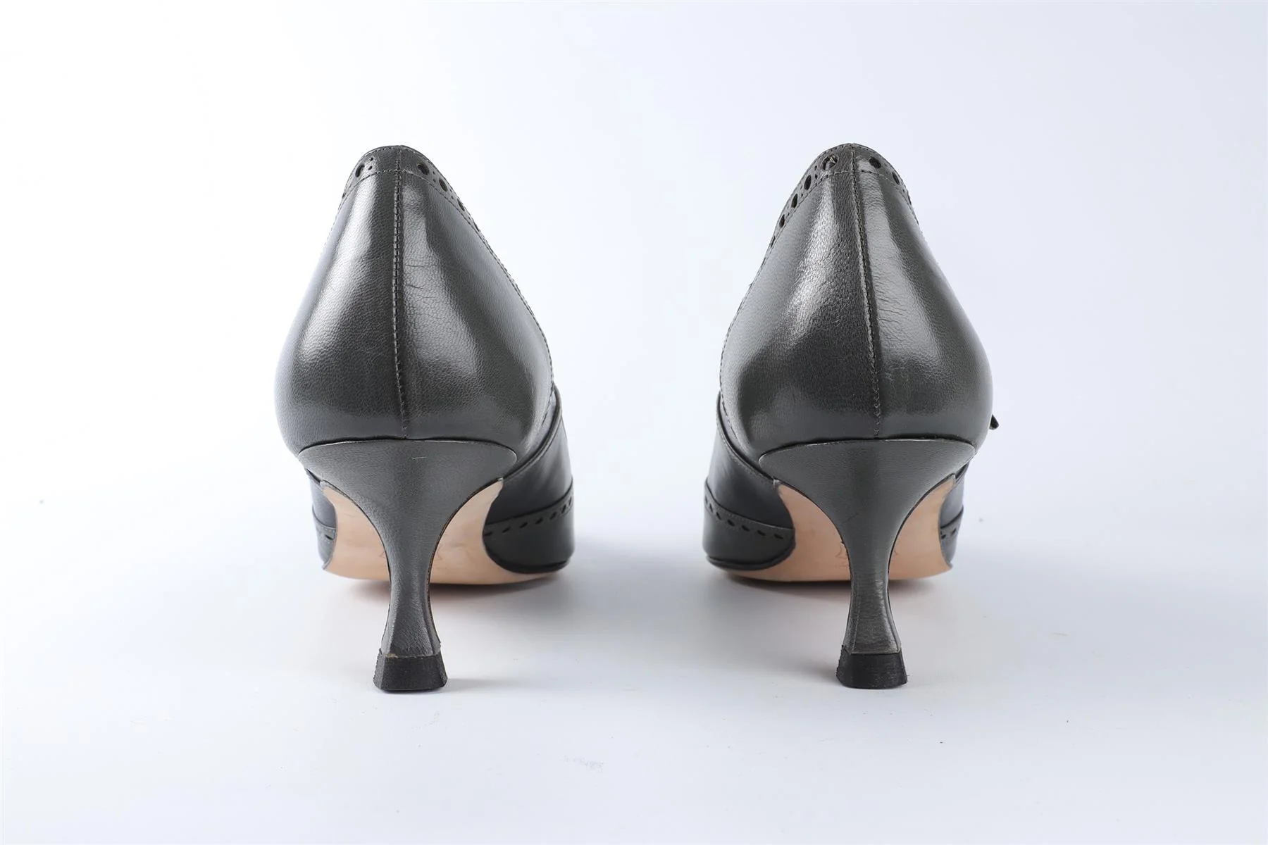 MANOLO BLAHNIK GREEN LEATHER PUMPS EU 38 UK 5 US 8 - Image 5