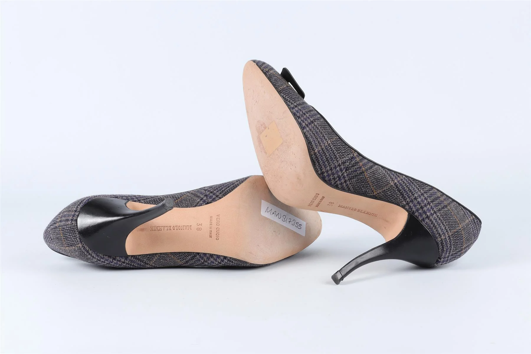 MANOLO BLAHNIK GREY WOOL PUMPS EU 38 UK 5 US 8 - Image 6