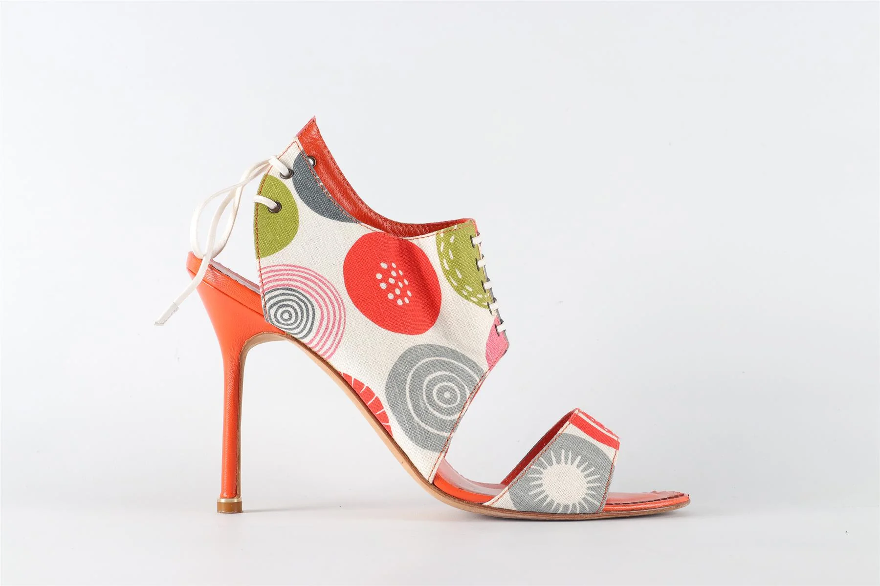 MANOLO BLAHNIK MULTI FABRIC SANDALS EU 40.5 UK 7.5 US 10.5 - Image 2