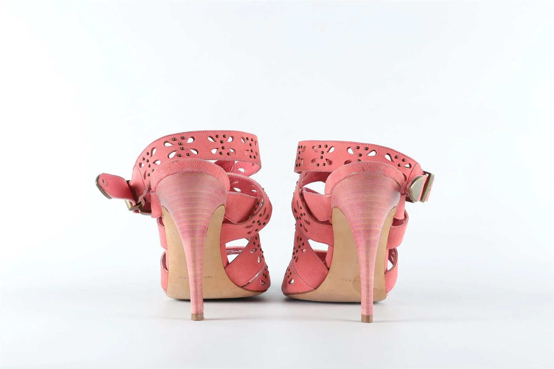 MANOLO BLAHNIK PINK SUEDE SANDALS EU 40.5 UK 7.5 US 10.5 - Image 5