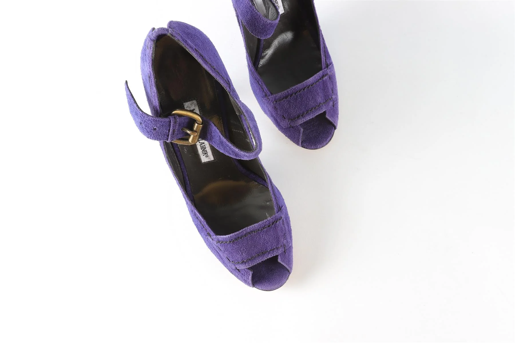 MANOLO BLAHNIK PURPLE SUEDE PUMPS EU 39.5 UK 6.5 US 9.5 - Image 4