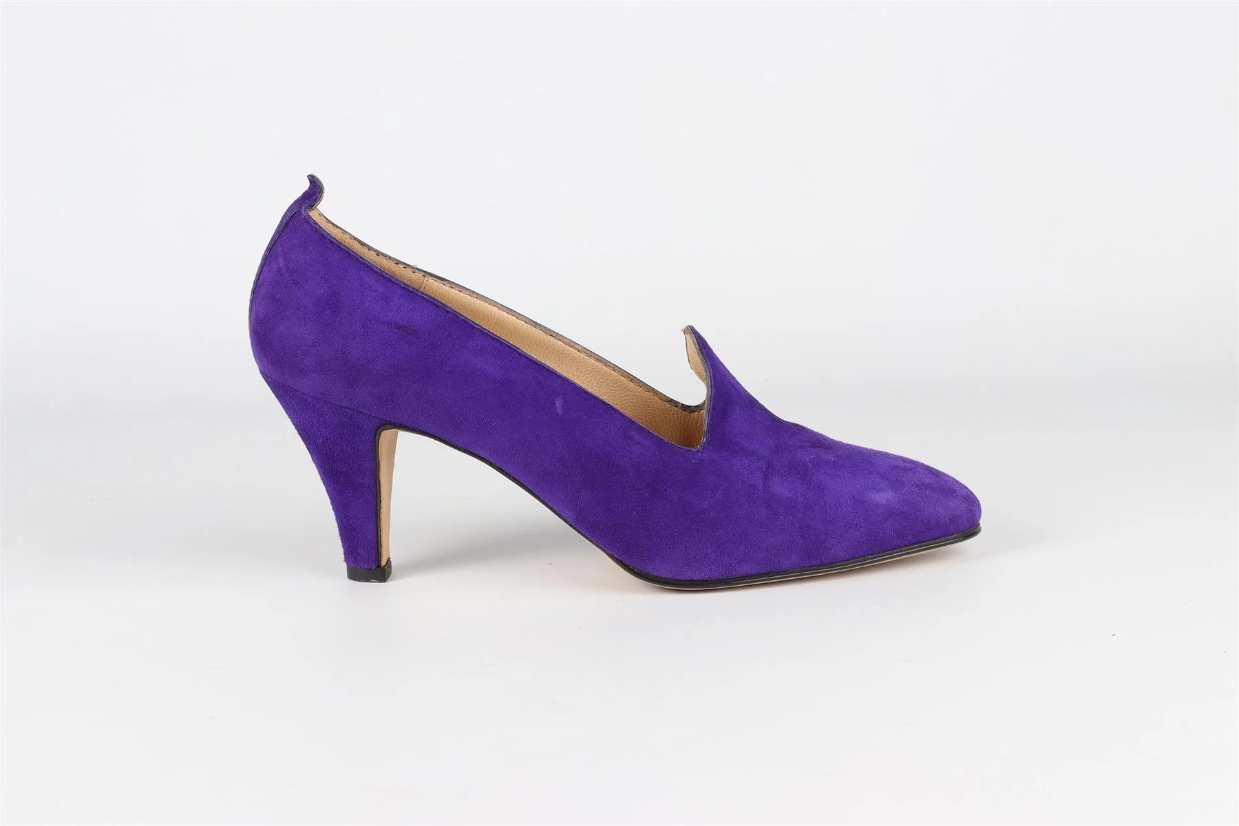 MANOLO BLAHNIK PURPLE VINTAGE SUEDE PUMPS EU 38 UK 5 US 8 - Image 2