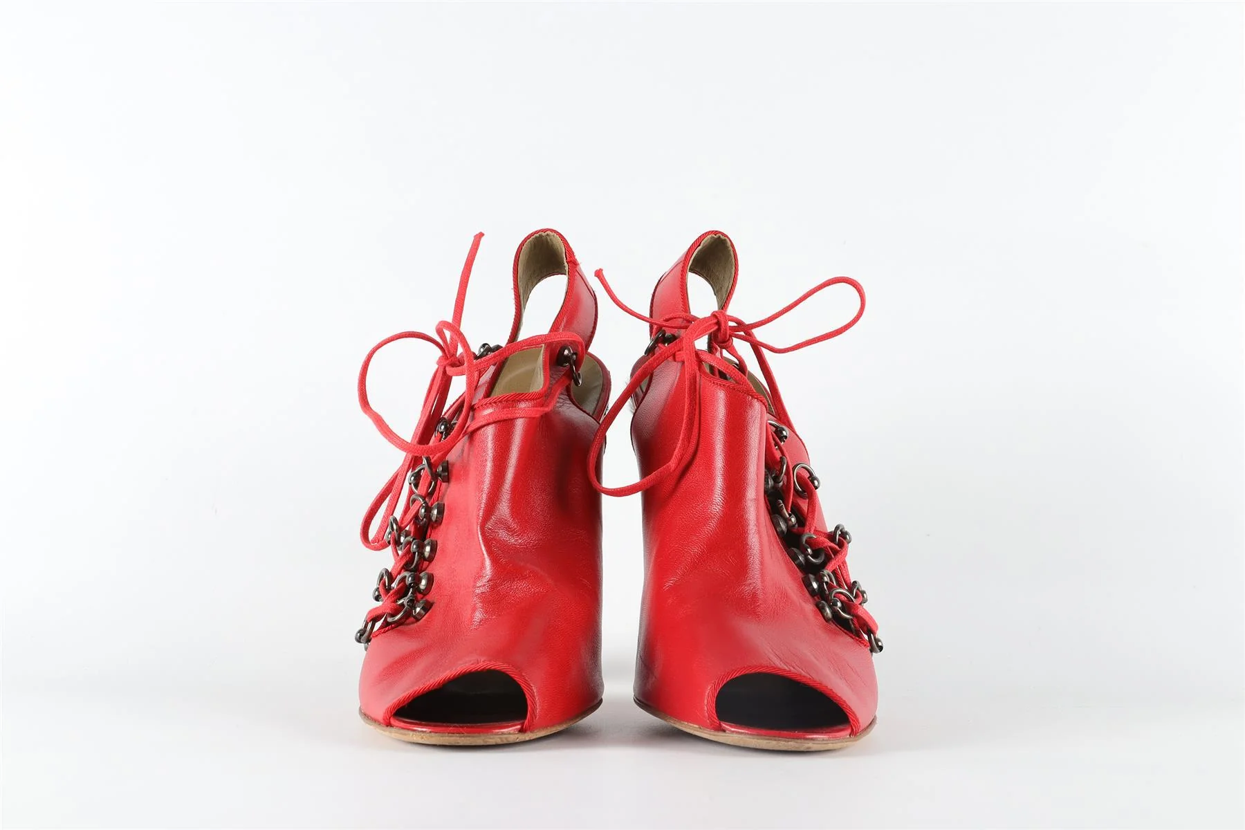 MANOLO BLAHNIK RED LEATHER SANDALS EU 40 UK 7 US 10 - Image 3