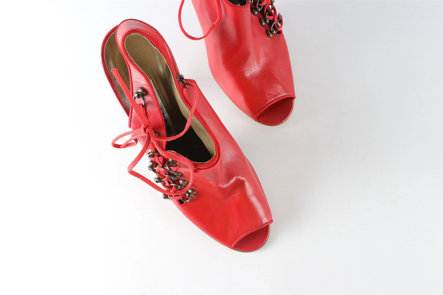 MANOLO BLAHNIK RED LEATHER SANDALS EU 40 UK 7 US 10 - Image 4