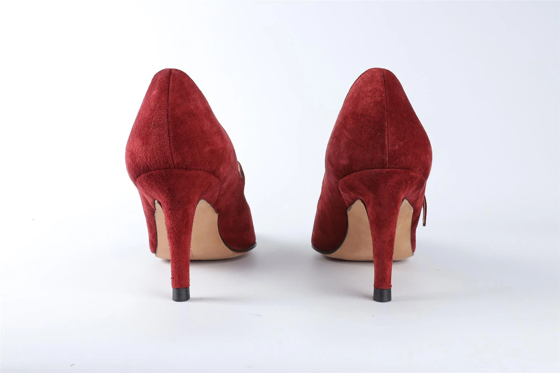 MANOLO BLAHNIK RED SUEDE PUMPS EU 38 UK 5 US 8 - Image 5