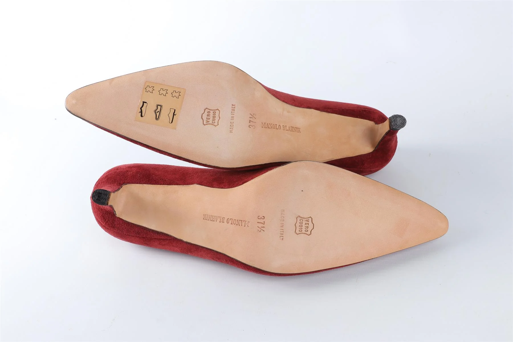 MANOLO BLAHNIK RED SUEDE PUMPS EU 38 UK 5 US 8 - Image 6