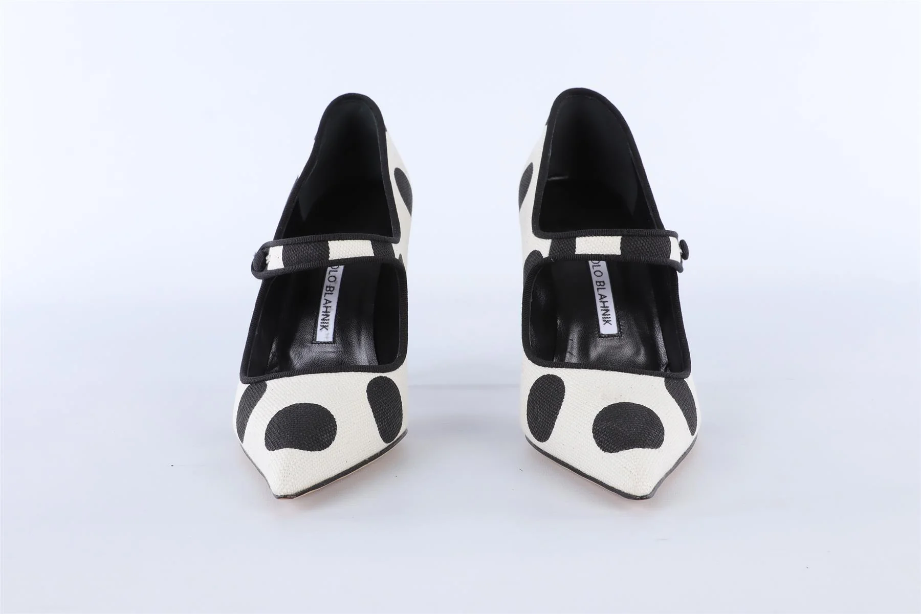 MANOLO BLAHNIK WHITE CANVAS PUMPS EU 38 UK 5 - Image 3