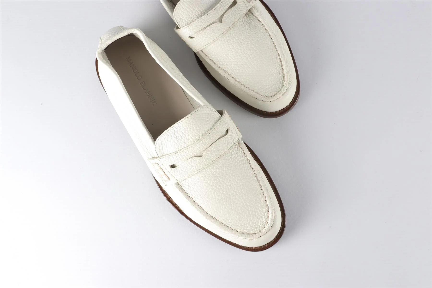 MANOLO BLAHNIK WHITE MEN'S LEATHER LOAFERS EU 41 UK 7 US 8 - Image 4