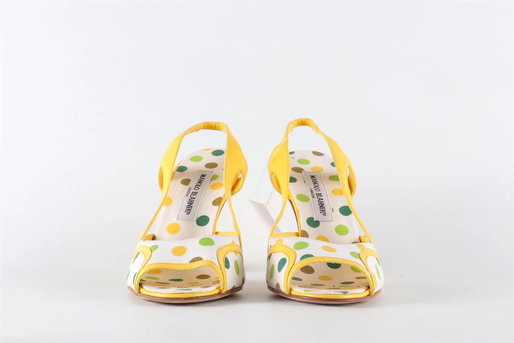 MANOLO BLAHNIK YELLOW LEATHER SLINGBACK SANDALS EU 39 UK 6 US 9 - Image 3