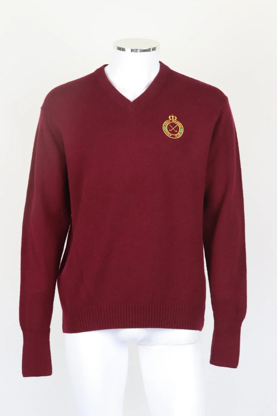 MANORS MEN'S EMBROIDERED WOOL SWEATER MEDIUM - Image 2