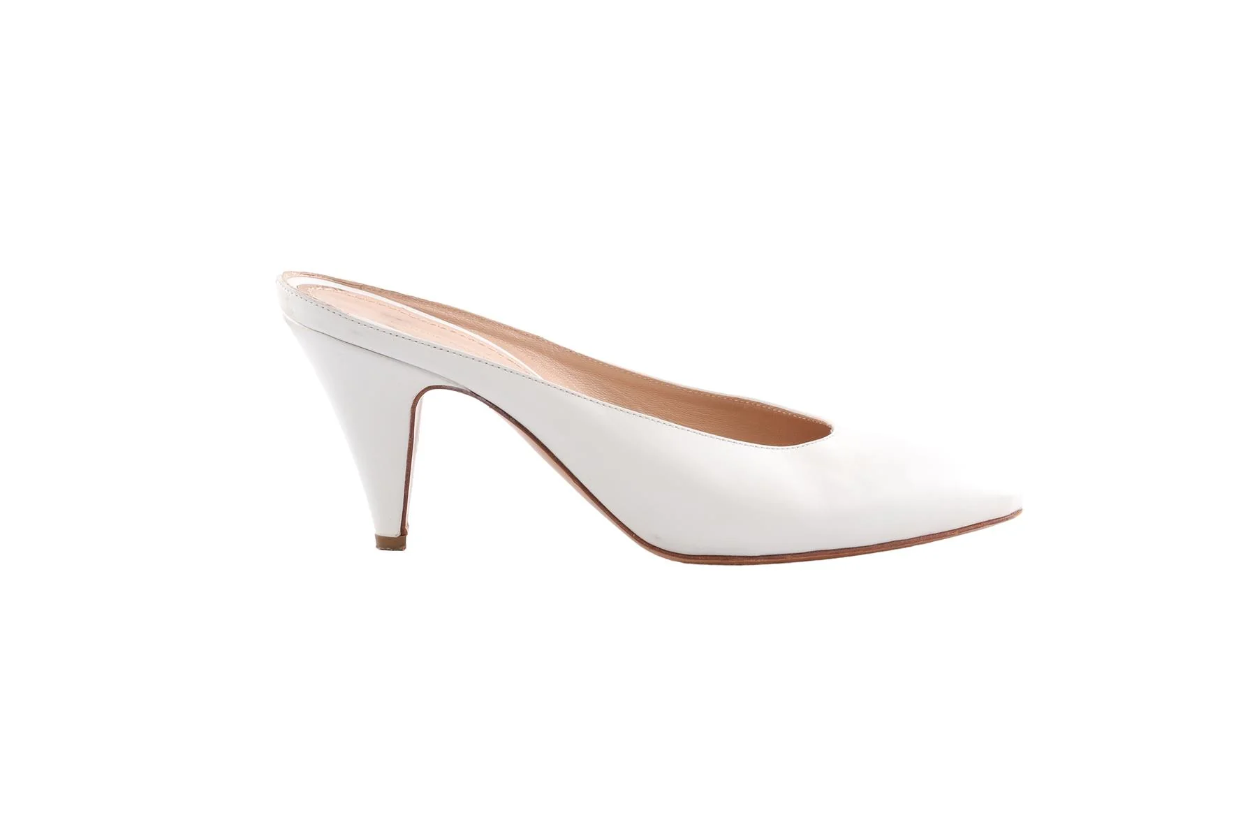 MANSUR GAVRIEL WHITE LEATHER MULES EU 38 - Image 2
